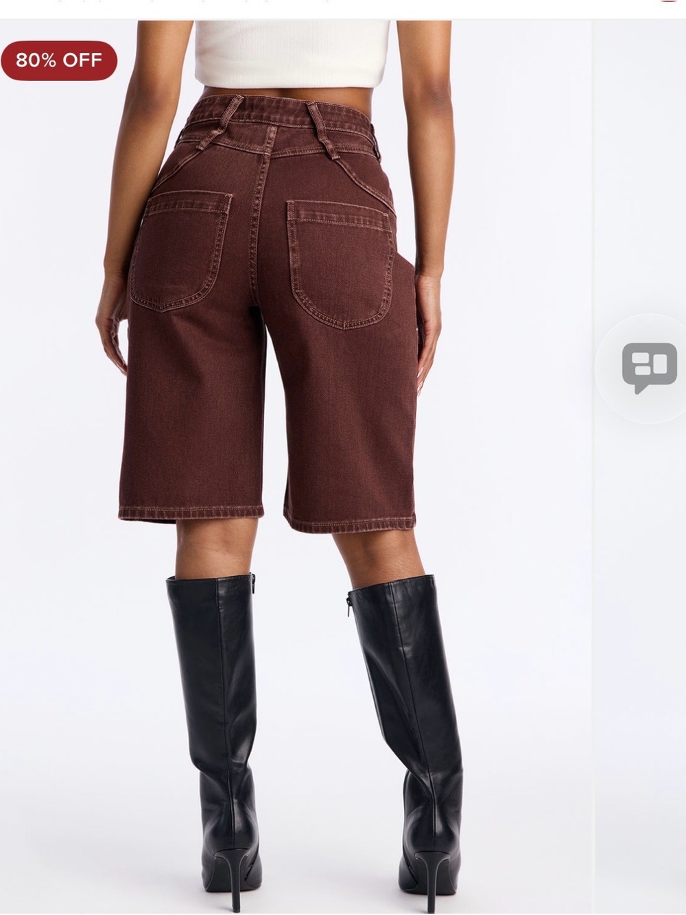 High-Waist Brown Denim Jorts